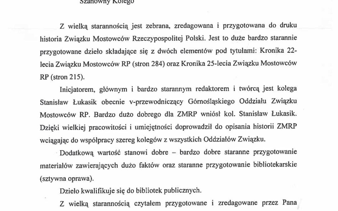 Gratulacje dla kolegi Stanisława Łukasika